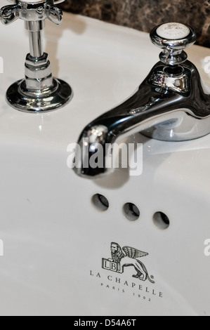 Lefroy Brooks La Chapelle sink and tap fittings Stock Photo