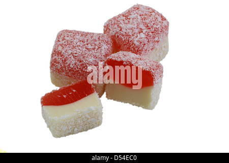 Turkish delight isolated on white, close up Stock Photo