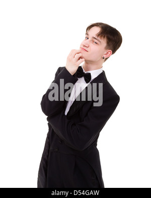 man dressed in a tailcoat posing Stock Photo