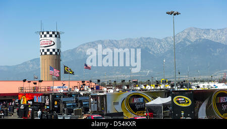 March 22, 2013 - Fontana, CA, U.S. - FONTANA, CA - MAR 22, 2013: The NASCAR Sprint Cup Series take to the track for a practice session for the Auto Club 400 at Auto Club Speedway in FONTANA, CA.