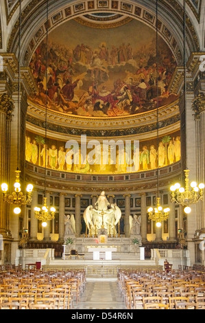 Inside the Church of Ste Marie Madeleine, Paris, France Stock Photo