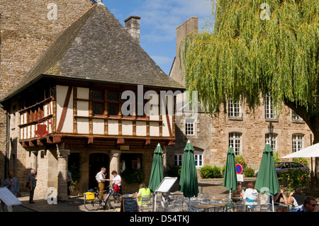 Old Town Centre of Dinan, Brittany, France Stock Photo