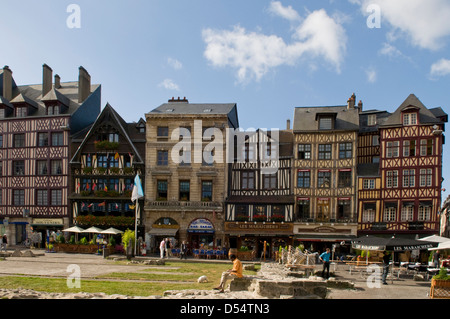 Old Market Square, Rouen, Normandy, France Stock Photo