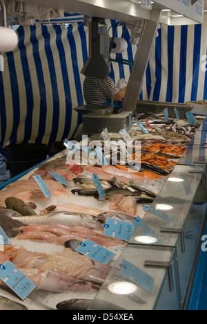 Fish Stall at the Vaison La Romaine Market, Provence, France Stock Photo
