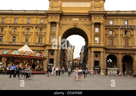 Piazza della Repubblica in Florence Italy Stock Photo