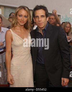 Ben Stiller (r) and Christine Taylor (l) at the special screening of the film 'Dodgeball: A True Underdog Story' in Berlin. Stock Photo