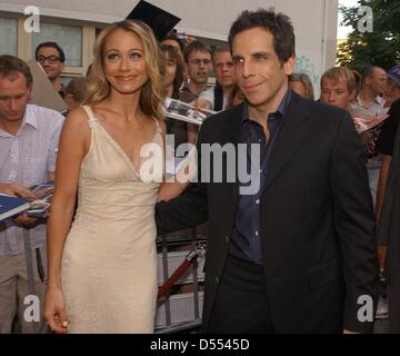 Ben Stiller (r) and Christine Taylor (l) at the special screening of the film 'Dodgeball: A True Underdog Story' in Berlin. Stock Photo