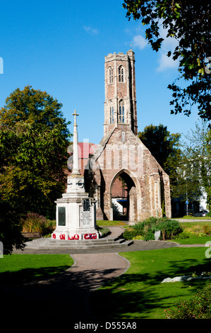 Greyfriars Tower and Garden, King's Lynn, Norfolk. The tower featured in the BBC Programme 'Restoration'. Stock Photo