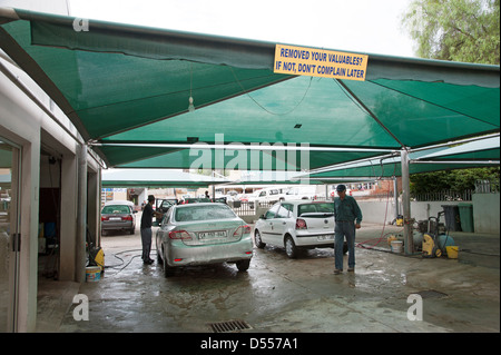 Hand car wash business Stock Photo