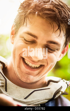 Close up of mans smiling face Stock Photo