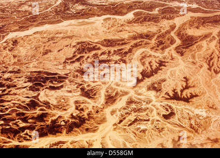 Arabian desert aerial view, bird's eye view natural sandy abstract background