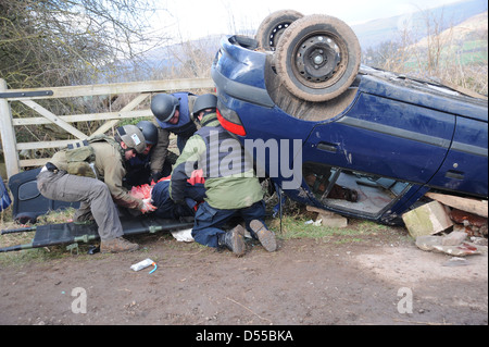 British Special forces Medics training in Wales Stock Photo