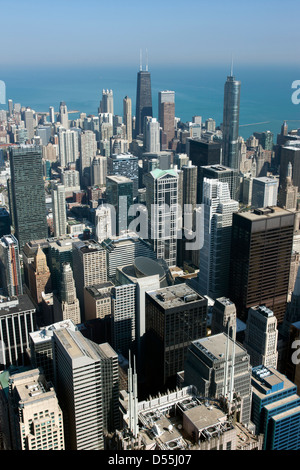 DOWNTOWN LOOP SKYLINE CHICAGO ILLINOIS USA Stock Photo