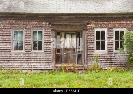 Front of old wood shingle house. Stock Photo