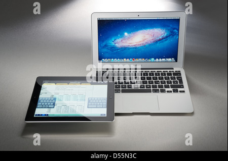 Hamburg, Germany, the Apple iPad and a MacBook Air Stock Photo