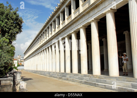 Stoa Poikile, or painted Porch,  in the ancient marketplace of Agora in Athens, Greece Stock Photo