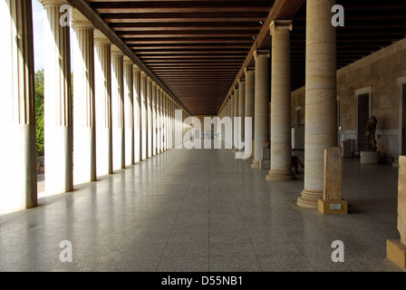 Stoa Poikile, or painted Porch,  in the ancient marketplace of Agora in Athens, Greece Stock Photo