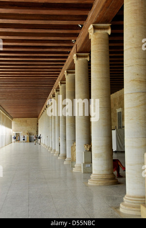 Stoa Poikile, or painted Porch,  in the ancient marketplace of Agora in Athens, Greece Stock Photo