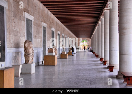 Stoa Poikile, or painted Porch,  in the ancient marketplace of Agora in Athens, Greece Stock Photo