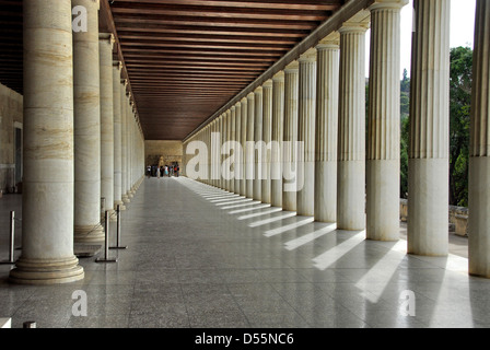 Stoa Poikile, or painted Porch,  in the ancient marketplace of Agora in Athens, Greece Stock Photo