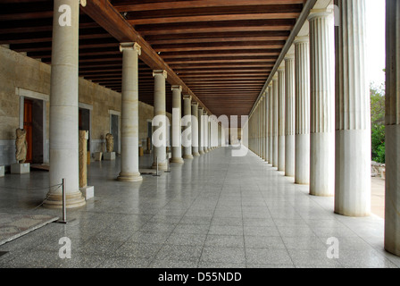 Stoa Poikile, or painted Porch,  in the ancient marketplace of Agora in Athens, Greece Stock Photo