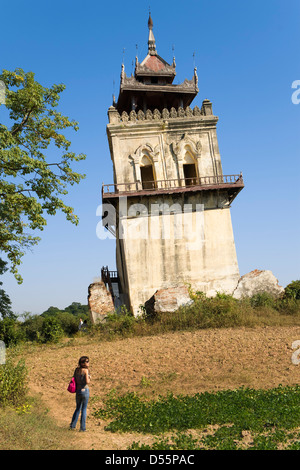 Nanmyin watchtower, Inwa, Mandalay-Division, Myanmar, Asia Stock Photo