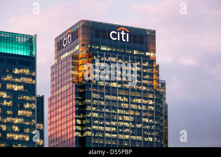 London, United Kingdom, Citigroup Centre in Canary Wharf business center in the Docklands Stock Photo