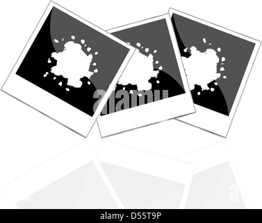 retro photo cards abstract white blots instant Stock Photo