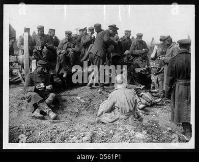 German prisoners of war being held in a British prison camp in Guines ...