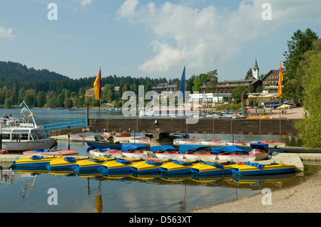 Boats at Lake Titisee, Black Forest, Baden-Wurtemberg, Germany Stock Photo