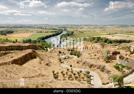 Duero river view from Toro (Zamora) in Castilla Leon in Spain Stock Photo