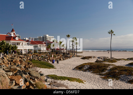 Hotel del Coronado at the beach on Coronado Island, San Diego, California, United States of America, USA Stock Photo