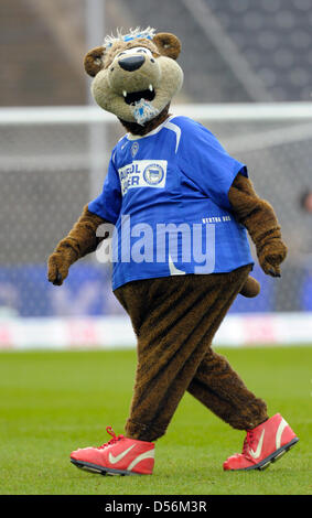 Berlin's mascot Hertinho pictured prior to the German ...
