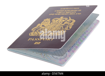 a british chipped passport isolated on white background Stock Photo