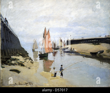 Claude Monet (1840-1926). French painter. The Harbour at Trouville, 1870. Oil on canvas. Museum of Fine Arts. Budapest. Hungary. Stock Photo