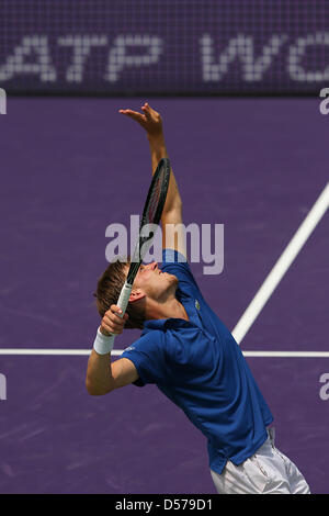 Miami, Florida, USA. 25th March 2013.  David Goffin of Belgium in action during the Sony Open 2013. Credit: Mauricio Paiz / Alamy Live News Stock Photo