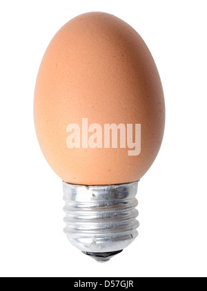 Egg light bulb, concept of the start of a bright idea Stock Photo