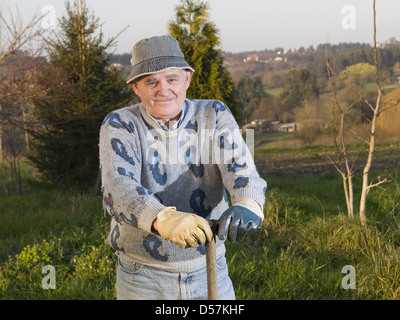Farmer smiling and looking at camera Stock Photo