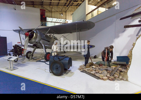 Gloster Gladiator fighter biplane, Royal Air Force (RAF) Museum, London, England, UK Stock Photo