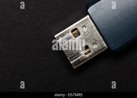 USB Flash Drive on Black Background Stock Photo