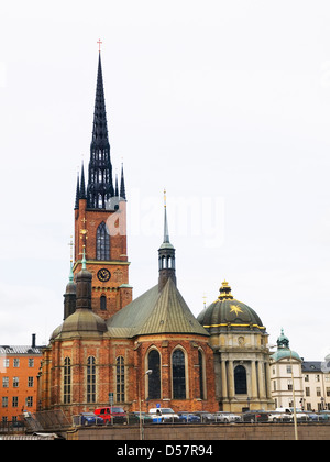 Riddarholm Church (Riddarholmskyrkan), Stockholm, Sweden in a cloudy day. Stock Photo