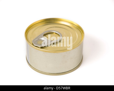Can Box Isolated Yellow metal can for preserve isolated on white Stock Photo - Alamy