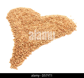 Design of a heart with the union of many lentils together. Stock Photo
