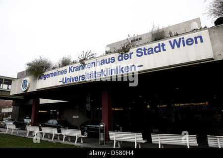 General view of Allgemeines Krankenhaus der Stadt Wien hospital (AKH) where George Michael is currently treated. Vienna, Stock Photo