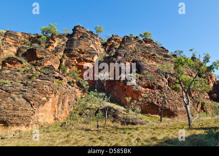 sculptured sandstone formations at Mirima, Hidden Valley National Park, Kununarra, Western Australia Stock Photo