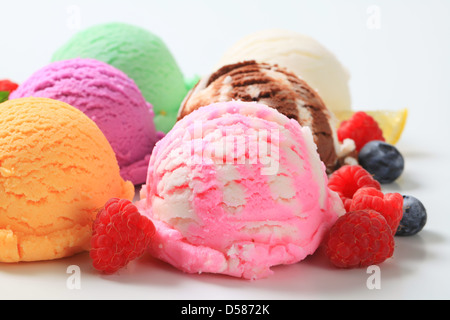 Various types of ice cream Stock Photo