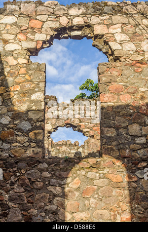 Colonial ruin in Hell Ville, Nosy Be island, northern of Madagascar Stock Photo