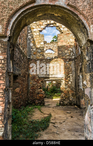 Colonial ruin in Hell Ville, Nosy Be island, northern of Madagascar Stock Photo