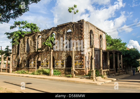 Colonial ruin in Hell Ville, Nosy Be island, northern of Madagascar Stock Photo