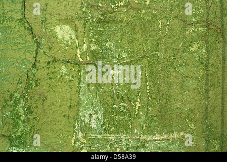 Old grunge green obsolete wall, background texture image Stock Photo